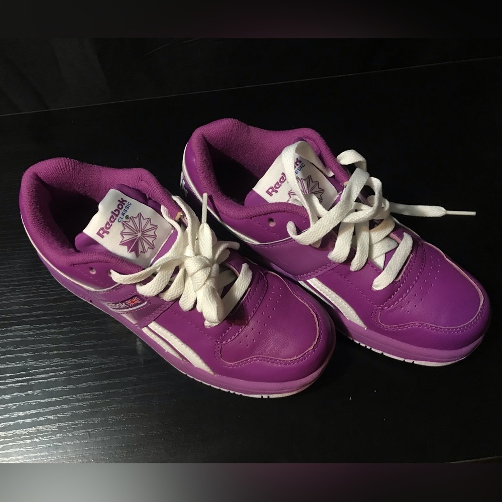 REEBOK PRO LEGACY SHOES SIZE 12.5 KIDS PURPLE & WHITE RARE SHOE SALE